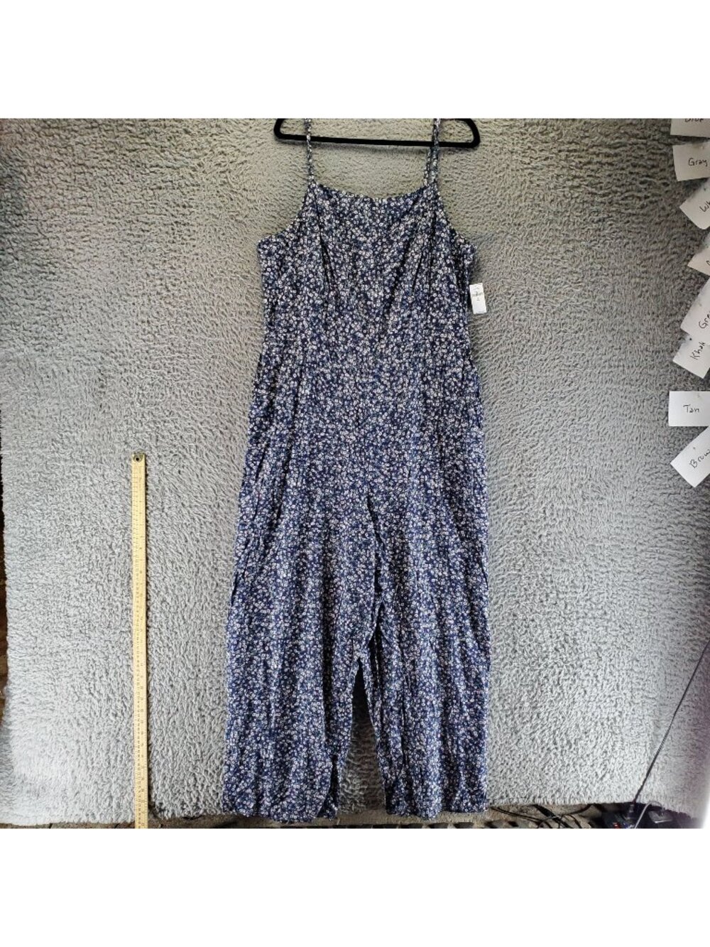 Old Navy Jumpsuit Womens XXL Tall Blue Floral Sleeveless Smocked Romper *NWT*